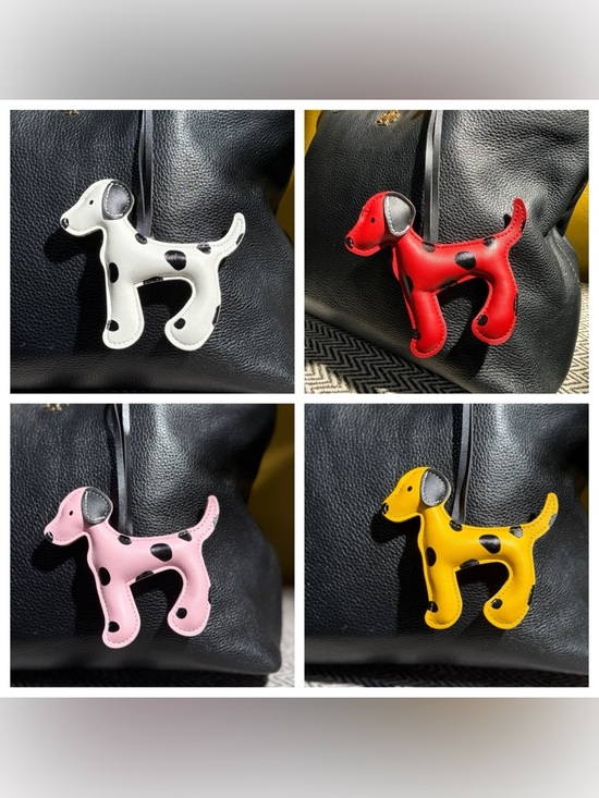 Handbags - Dalmatian Dog Bag Charm PU Leather Spotted Puppy - Choice of One